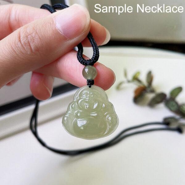 fine buddha shape genuine natural green nephrite jade charm pendant - Image 3