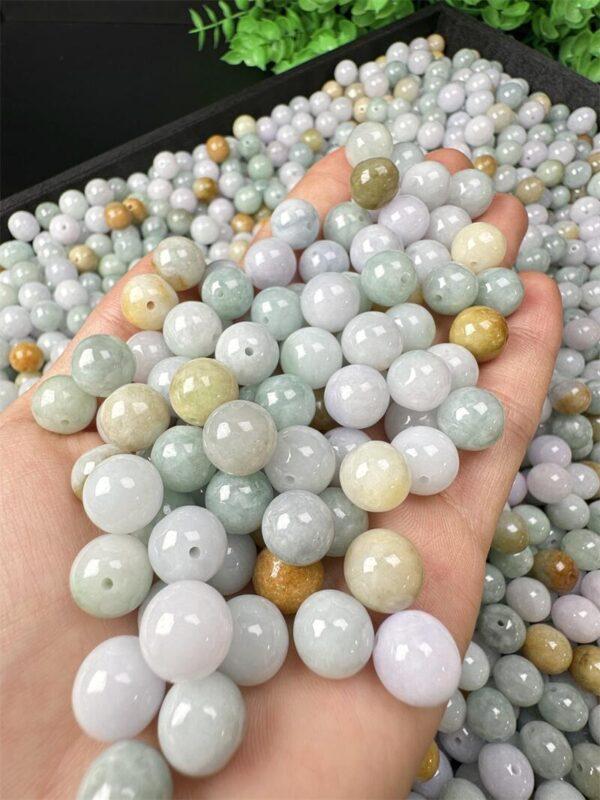 round shape genuine natural colorful jadeite bead, jade bead - Image 3