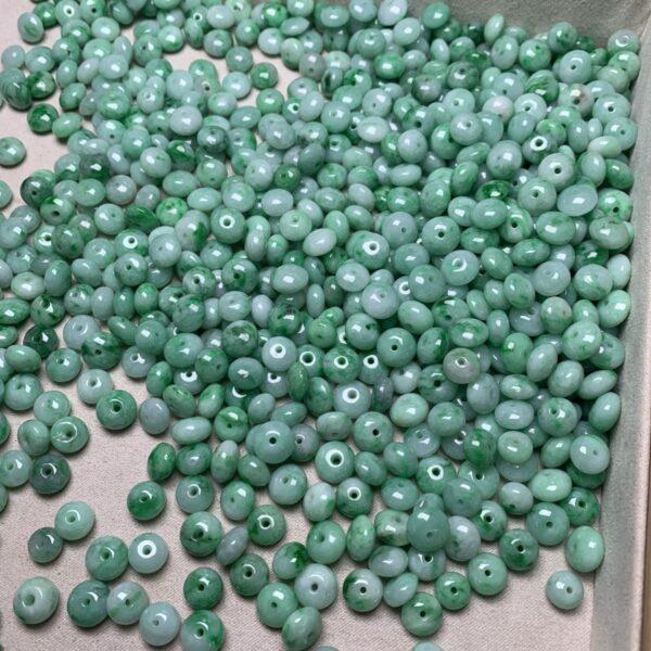 5 pcs / 10 pcs rondelle shape genuine natural green jadeite bead, jade bead - Image 3