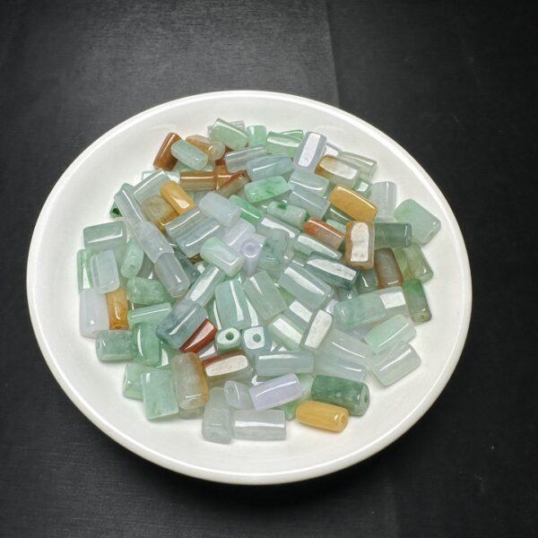 10 pcs irregular tube shape genuine natural icy colorful jadeite bead, jade bead - Image 3