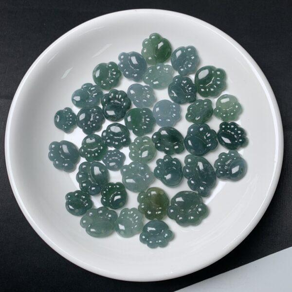 5 pcs / 10 pcs cat paw shape genuine natural icy blue jadeite charm, jade charm - Image 4