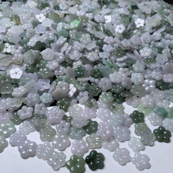 10 pcs  / 20 pcs flower shape genuine natural icy jadeite bead, jade bead - Image 4