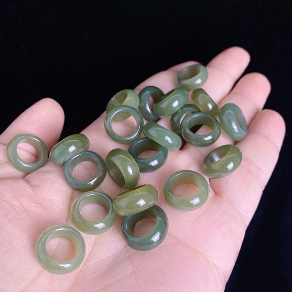 simple ring shape genuine natural nephrite jade jump ring - Image 3