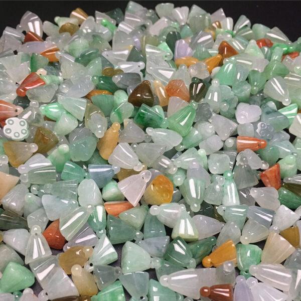 10 pcs lotus shape genuine natural icy colorful jadeite bead, jade bead - Image 4