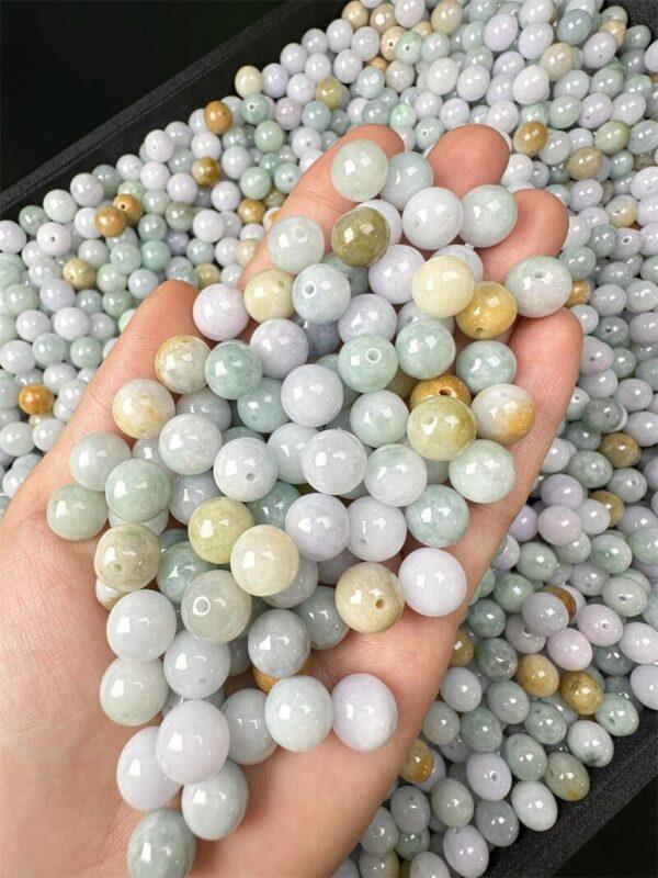 round shape genuine natural colorful jadeite bead, jade bead - Image 4