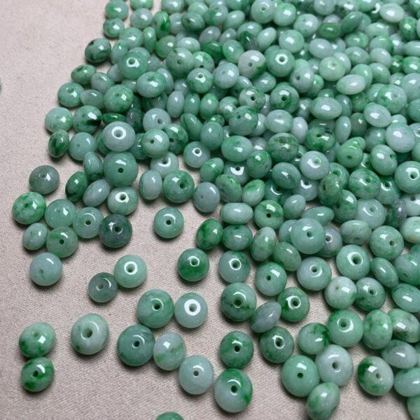 5 pcs / 10 pcs rondelle shape genuine natural green jadeite bead, jade bead - Image 4