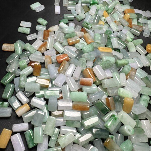 10 pcs irregular tube shape genuine natural icy colorful jadeite bead, jade bead - Image 4