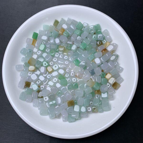 10 pcs / 20 pcs cube shape genuine natural icy colorful jadeite bead, jade bead - Image 4