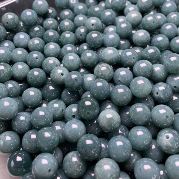 5 pcs / 10 pcs round shape genuine natural blue jadeite bead, jade bead - Image 4