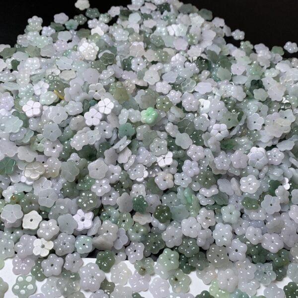 10 pcs  / 20 pcs flower shape genuine natural icy jadeite bead, jade bead - Image 5