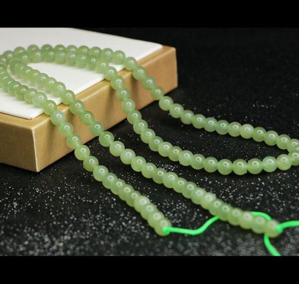 6mm round shape light green genuine natural nephrite jade bead, whole string bead - Image 6
