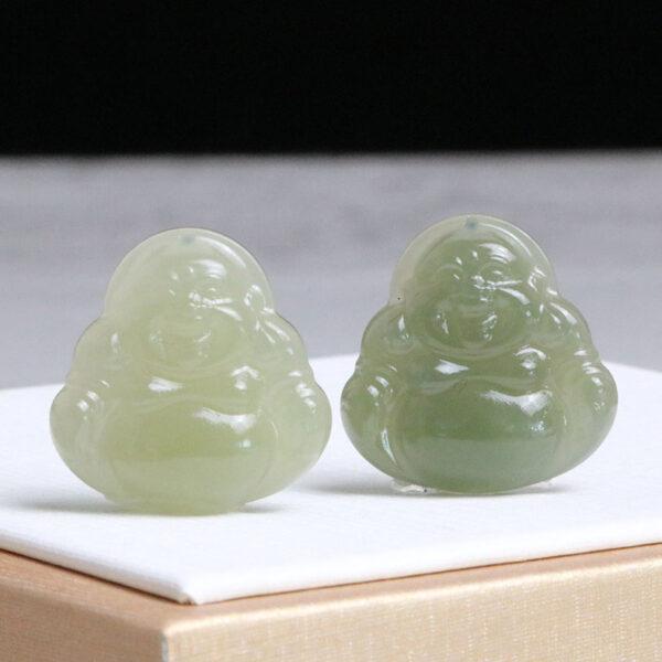 fine buddha shape genuine natural green nephrite jade charm pendant - Image 5