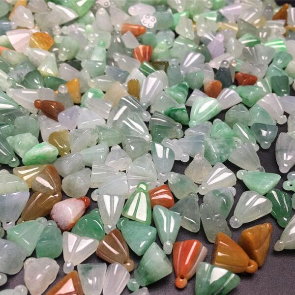 10 pcs lotus shape genuine natural icy colorful jadeite bead, jade bead - Image 5
