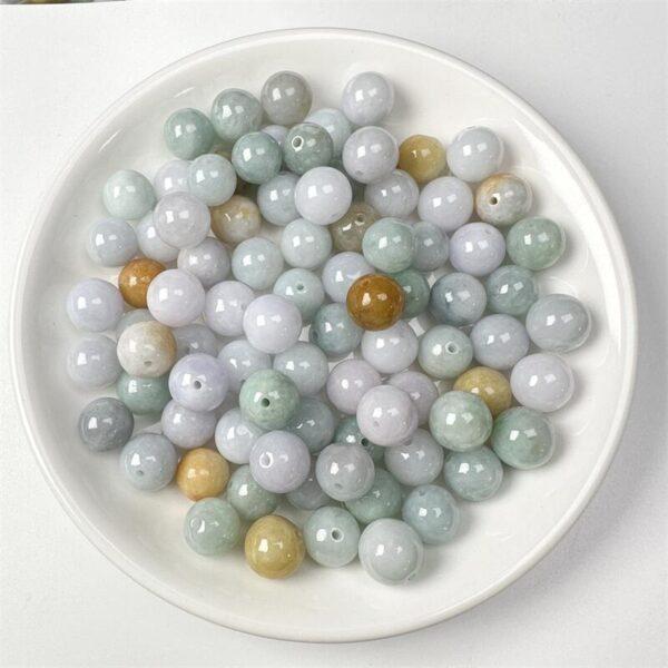 round shape genuine natural colorful jadeite bead, jade bead - Image 5