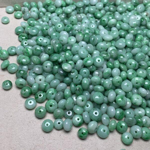 5 pcs / 10 pcs rondelle shape genuine natural green jadeite bead, jade bead - Image 5