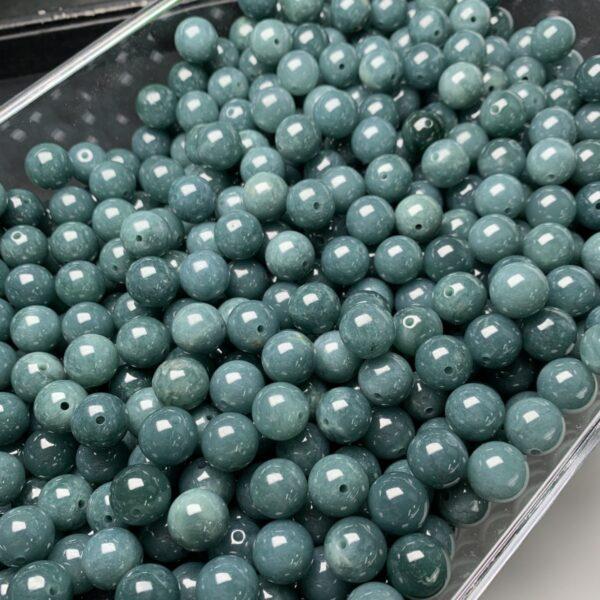 5 pcs / 10 pcs round shape genuine natural blue jadeite bead, jade bead - Image 5