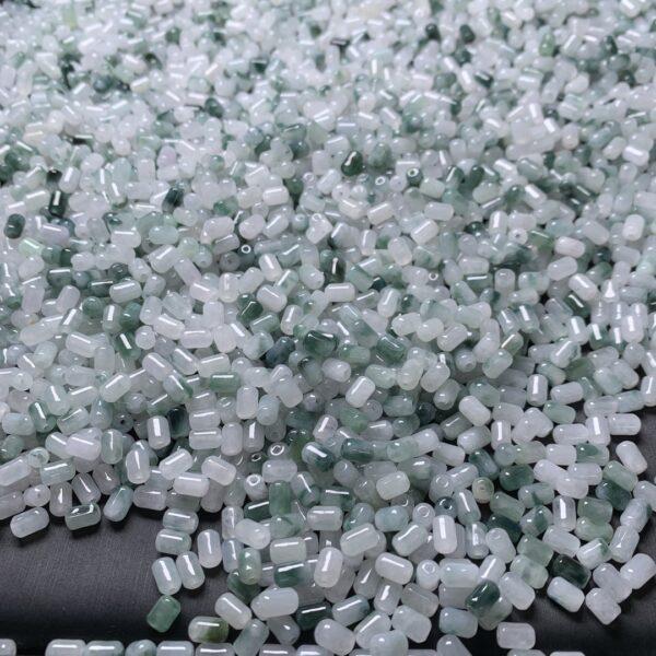 20 pcs / 50 pcs tube shape genuine natural icy jadeite bead, jade bead - Image 3