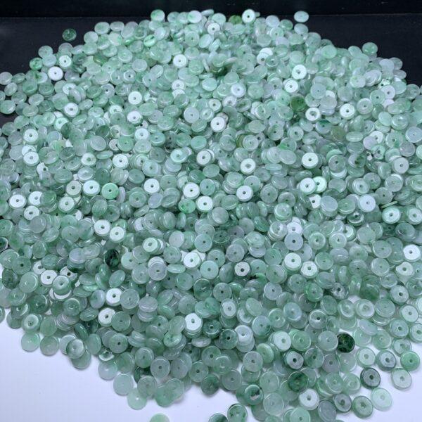 20 pcs / 50 pcs rondelle shape genuine natural icy jadeite bead, jade bead - Image 5