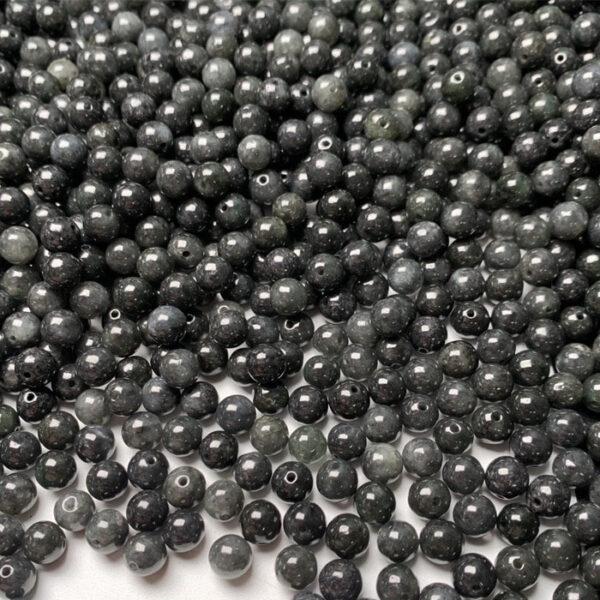 50 pcs 6.5 mm round shape genuine natural black gray jadeite bead, jade bead - Image 6