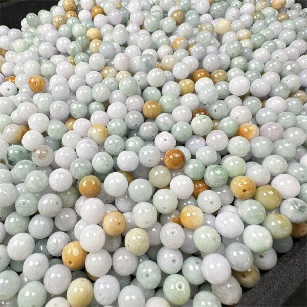 round shape genuine natural colorful jadeite bead, jade bead - Image 6