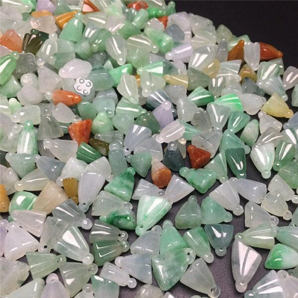 10 pcs lotus shape genuine natural icy colorful jadeite bead, jade bead - Image 6