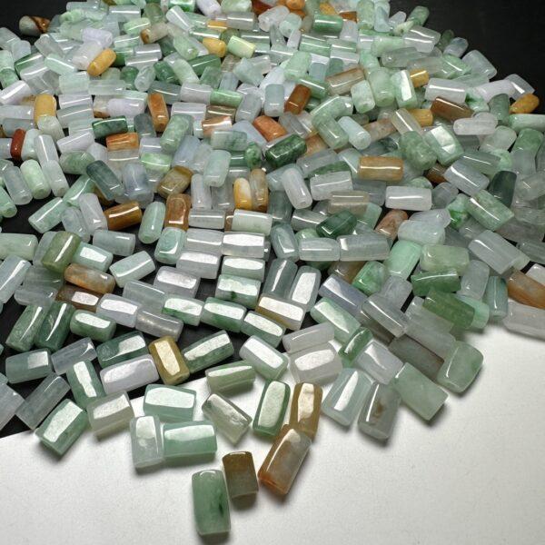 10 pcs irregular tube shape genuine natural icy colorful jadeite bead, jade bead - Image 6