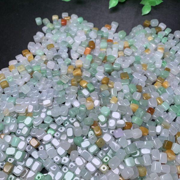 10 pcs / 20 pcs cube shape genuine natural icy colorful jadeite bead, jade bead - Image 6