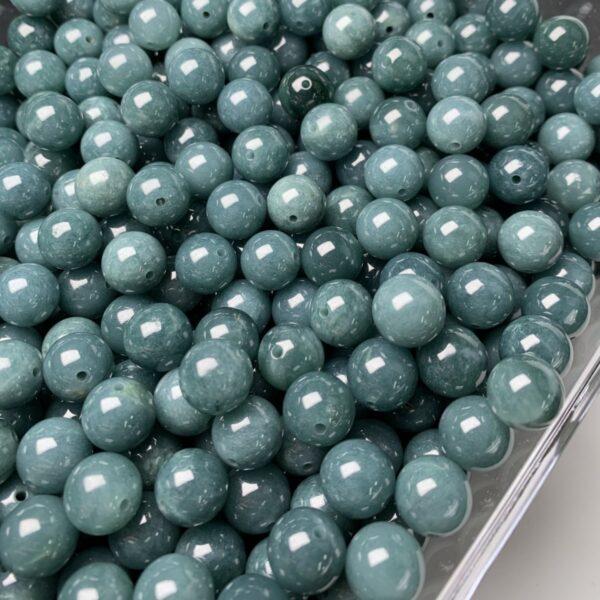 5 pcs / 10 pcs round shape genuine natural blue jadeite bead, jade bead - Image 6