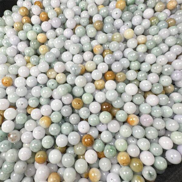 round shape genuine natural colorful jadeite bead, jade bead - Image 7