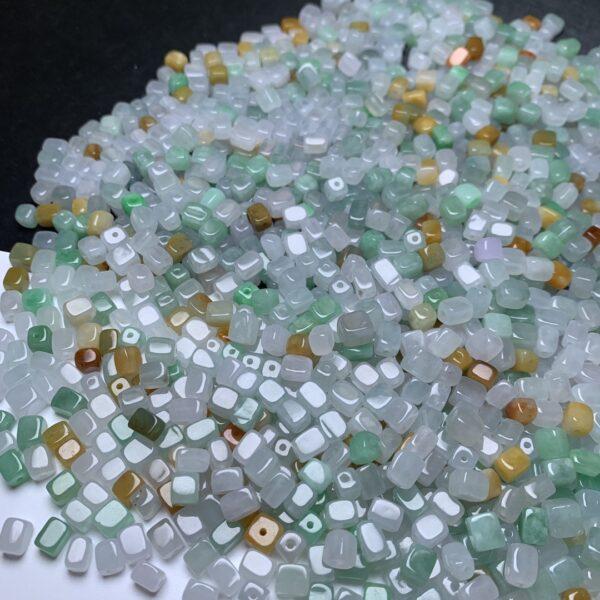 10 pcs / 20 pcs cube shape genuine natural icy colorful jadeite bead, jade bead - Image 7