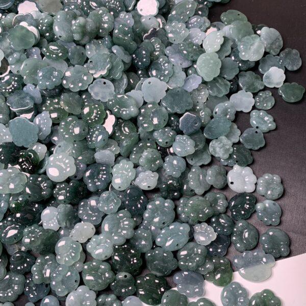 5 pcs / 10 pcs cat paw shape genuine natural icy blue jadeite charm, jade charm - Image 7