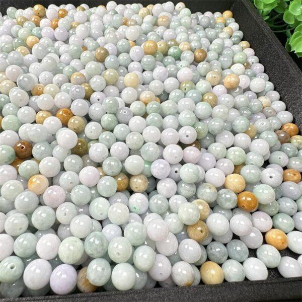 round shape genuine natural colorful jadeite bead, jade bead - Image 8