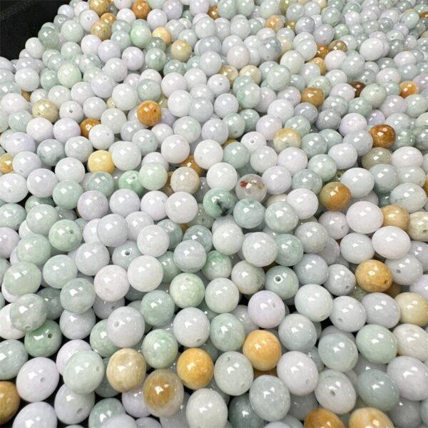round shape genuine natural colorful jadeite bead, jade bead - Image 9