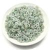 50 pcs / 100 pcs ring shape white and light green genuine natural jadeite bead, jade donut bead