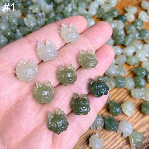 high quality cute dragon shape genuine natural nephrite jade bead - Image 6