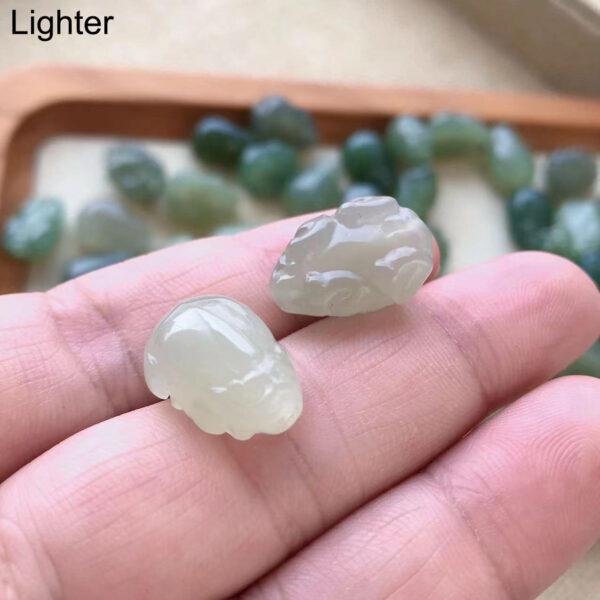 fine pixiu shape genuine natural green nephrite jade bead - Image 8