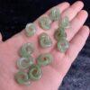 double rings shape genuine natural green nephrite jade bead