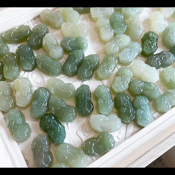 fine pixiu shape genuine natural green nephrite jade charm pendant bead - Image 10