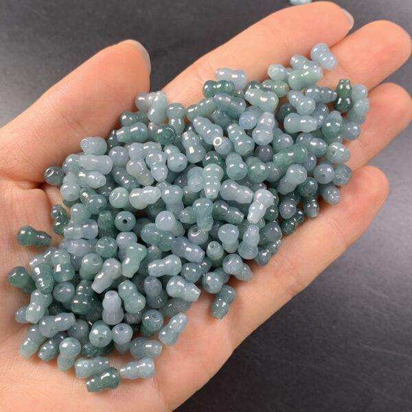 20 pcs / 50 pcs gourd shape genuine natural icy blue jadeite bead, jade bead - Image 2