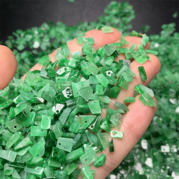 20 pcs / 50 pcs very small irregular flake shape genuine natural green jadeite bead, jade bead - Image 2