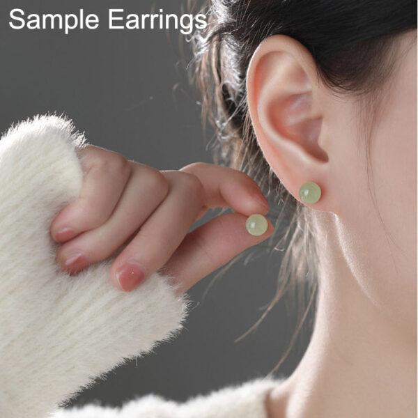 10 pcs half drilled round shape green genuine natural nephrite jade bead - Image 3