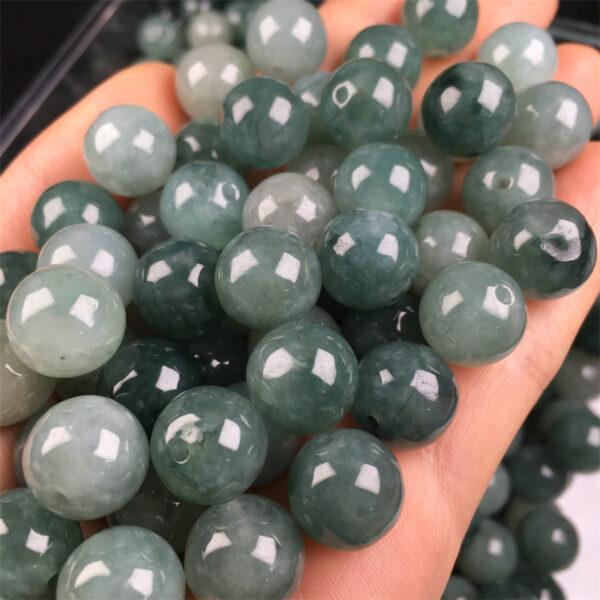 10 pcs / 20 pcs 12mm round shape genuine natural oily green jadeite bead, jade bead - Image 2