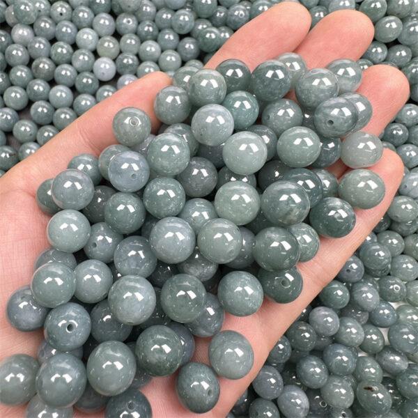 20 pcs / 50 pcs 10mm round shape genuine natural icy blue jadeite bead, jade bead - Image 2