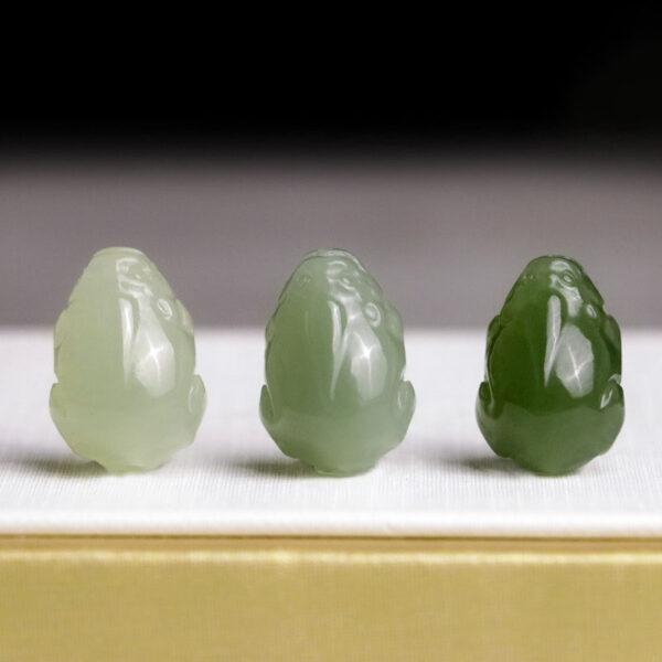 fine pixiu shape genuine natural green nephrite jade bead - Image 2