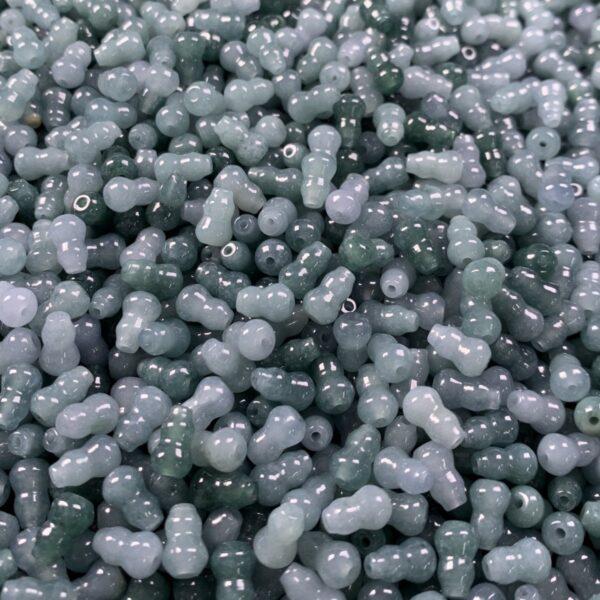 20 pcs / 50 pcs gourd shape genuine natural icy blue jadeite bead, jade bead - Image 3