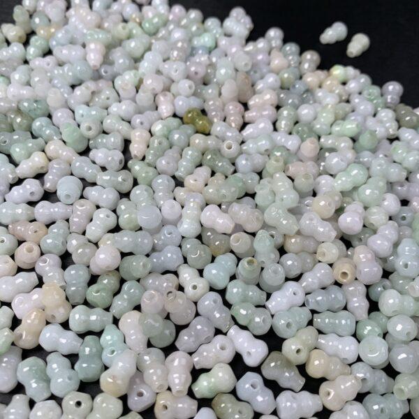 20 pcs / 50 pcs T drilled gourd shape genuine natural jadeite bead, jade bead - Image 3