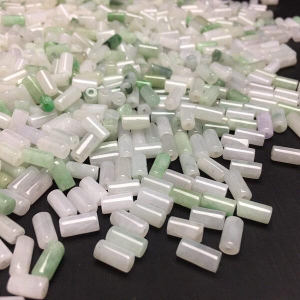 50 pcs / 100 pcs tube shape genuine natural jadeite bead, jade bead - Image 3