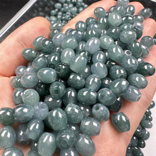20 pcs / 50 pcs oval shape genuine natural icy blue green jadeite bead, jade bead - Image 3