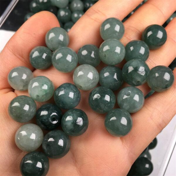 10 pcs / 20 pcs 12mm round shape genuine natural oily green jadeite bead, jade bead - Image 3