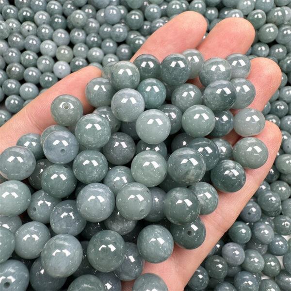20 pcs / 50 pcs 10mm round shape genuine natural icy blue jadeite bead, jade bead - Image 3